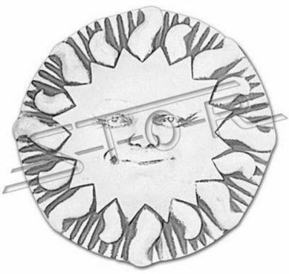 Pannello di pietra a rilievo con immagine del sole, immagini a rilievo per la decorazione del giardino.