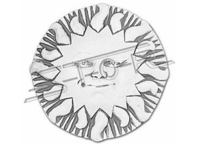 Pannello di pietra a rilievo con immagine del sole, immagini a rilievo per la decorazione del giardino.