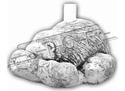 Peso del parasole, ombrellone, base, piede, figura di riccio da giardino.