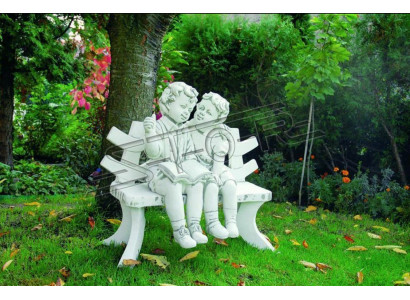 Statua figura bambini su panchina statue figure scultura sculture