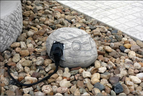 Pietra per presa esterna, decorazione per prese da giardino.