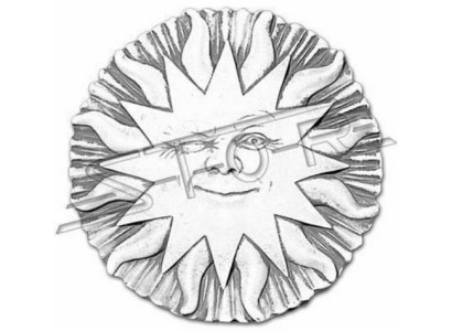 Rilievo da parete in pietra lastra immagine sole antica stile rilievo fusione in pietra parete.