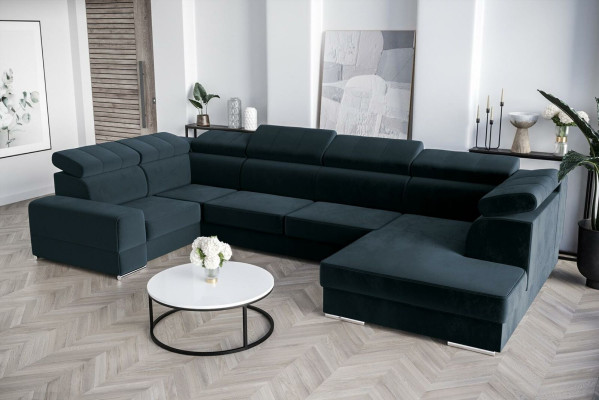 Divano angolare a forma di U divano in tessuto divani design divano a L con funzione letto in tessuto