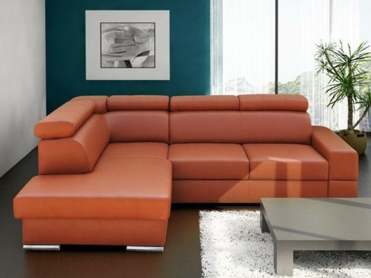 Sofà d'angolo in tessuto di alta qualità con funzione letto a L moderno per il soggiorno.
