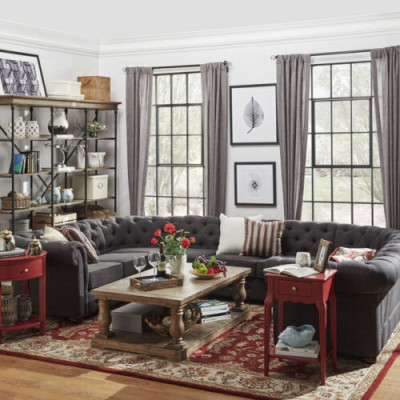 XXL grande divano Chesterfield soggiorno divano angolare a forma di U nuovo.