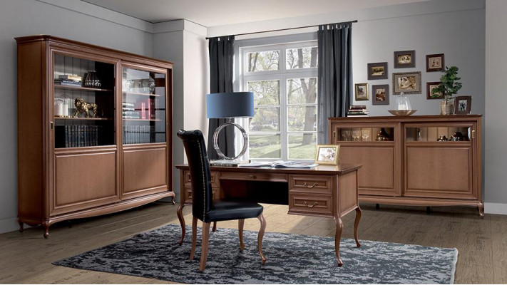 Ufficio Mobili Scaffale Scrivania Cassettiera Sedia Vetrina Completo 4 pezzi.