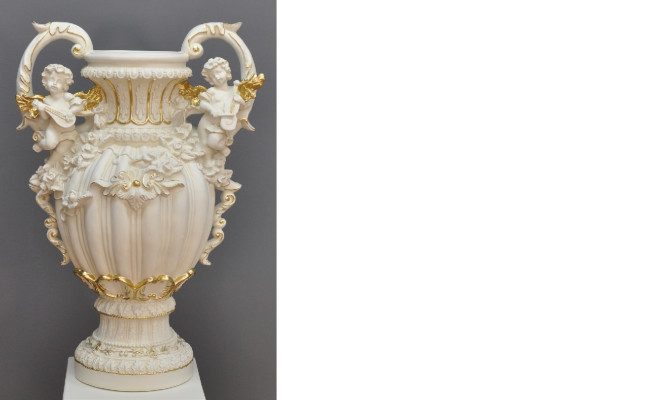 XXL vaso tavolo decorazione vasi decorativi stile antico scultura figura calice Roma 71 cm