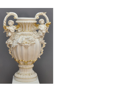 Design Topf per fiori decorazione vaso XXL vasi artigianali decorativi calice trofeo 70cm