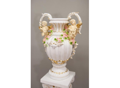 Design Topf per fiori decorazione vaso XXL vasi artigianali decorativi calice trofeo 70cm