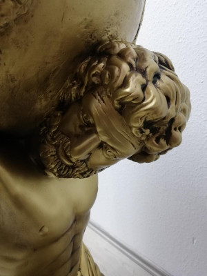 Stile antico Globo classico Atlas Minibar Bar Mensola portabottiglie di vino Statua Scultura Decorazione  Stile antico Globo classico Atlas Mini bar Bar Mensola portabottiglie di vino Statua Scultura Decorazione