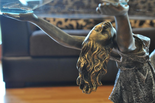 Design tavolo da caffè in vetro tavolino tavolo da caffè classico da 42 cm