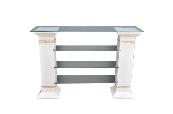 Classico mobile porta TV RTV con tavolo TV, tavolo Medusa, scaffale vetrina 1866