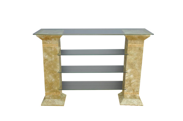 Classico mobile porta TV RTV con tavolo TV, tavolo Medusa, scaffale vetrina 1866