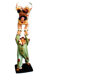 Design statua di clown-acrobata figura scultura statue sculture decorazione 5020