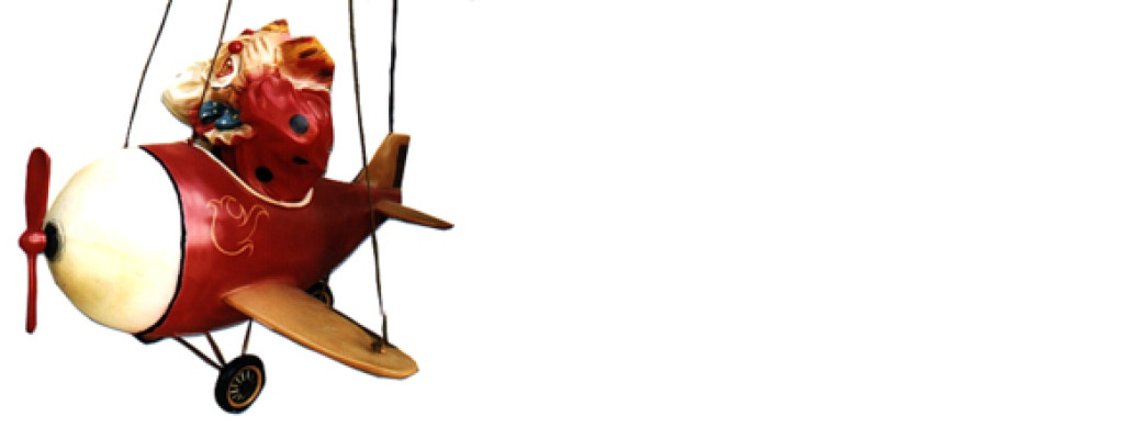 Clown design in a plane figure statue sculpture figures sculptures decor P5019