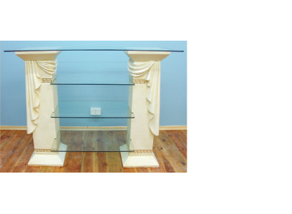 Design Vetrina Scaffale in vetro Colonna Armadio Vetrine Scaffali Armadio Madreperlato Sideboard