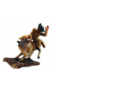 Design Cowboy Rodeo Cavallo Statua Scultura Figure Statuette Sculture Decoro 5641