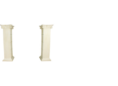 Mobile vetrina in vetro con colonne romane Vetrine a scaffale Vetrine XXL 210cm Colonna Egitto Nuovo