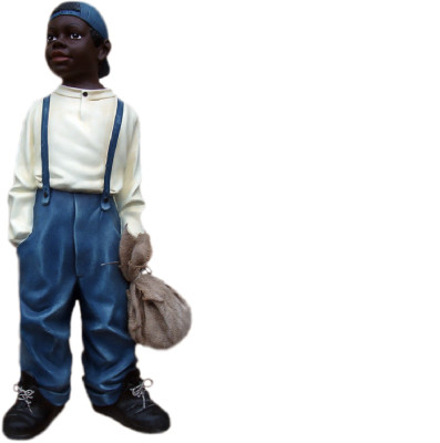 Design ragazzo con borsa II figura statua scultura figure sculture decorazione 7089