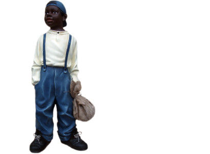 Design ragazzo con borsa II figura statua scultura figure sculture decorazione 7089