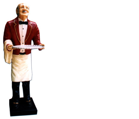 Cameriere Statua Scultura Figure Statuine Sculture Decorazione Supporto di Servizio Nuovo
