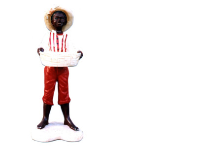 Design ragazzo con cesto figura statua scultura figure sculture decorazione 7087