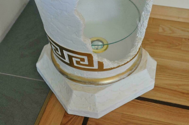 XXL Medusa Stile Antico Vetrina Bar Vaso da Pavimento Armadio Colonna a Vetrina 153cm Nuovo