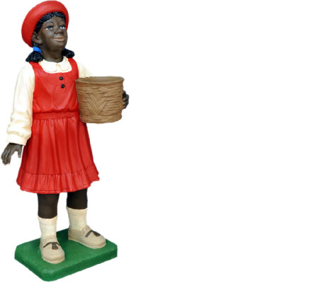 Design Bambina Nera Ragazza Statua Scultura Figure Sculture Decorazione 7061