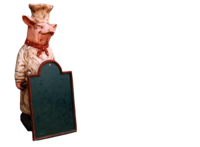 Ristorante Pannello Statua Bistecca Statua Scultura Figure Sculture Gastro