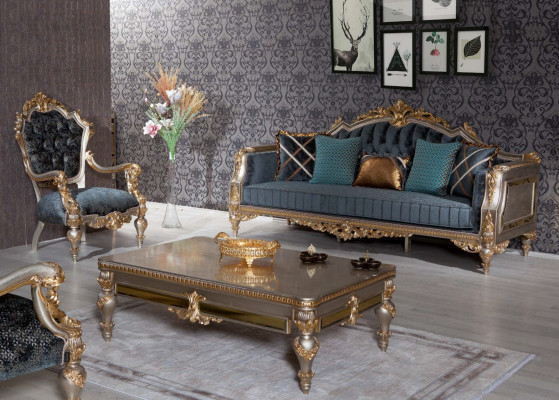 Divano a 3 posti di design in stile classico per il soggiorno.