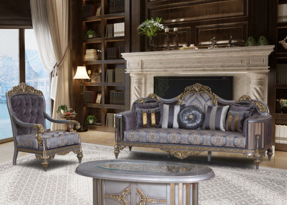 Set divano Chesterfield lilla con tavolino da salotto, gruppo di designer 3 pezzi per il soggiorno.