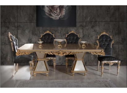 Set di mobili da pranzo in stile francese con divano e 4 sedie. Set da sala da pranzo composto da 5 pezzi.   Set di mobili da pranzo in stile francese con divano e 4 sedie. Set da sala da pranzo composto da 5 pezzi.