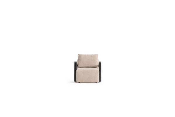 Poltrona imbottita 1 posto, in tessuto di design, stile moderno per soggiorno, nuovo.