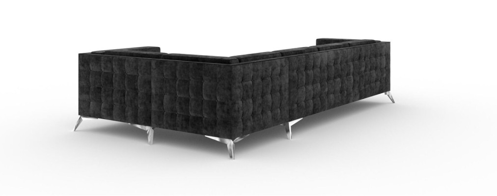 Divano ad angolo Chesterfield a L in tessuto design divano imbottito sedile tessile divano d'angolo nuovo