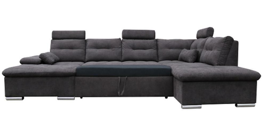 Divano a forma di L per soggiorno, divano componibile in tessuto, funzione letto dei divani