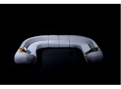 Divano a forma di U design lussuoso per salotto moderno, tessile divano d'angolo.