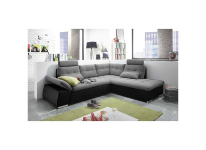 Divano ad angolo a forma di L Design divano moderno in pelle tessuto con funzione letto.