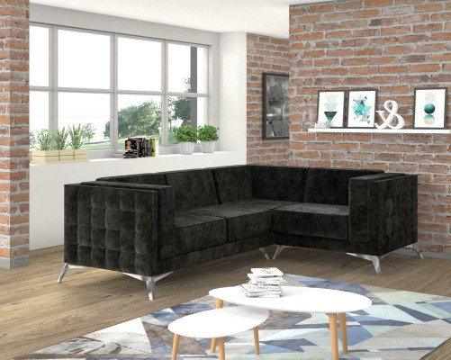 L-Form Divano Componibile Angolare Set Divani Moderno Design Tessuto Tessile nuovo
