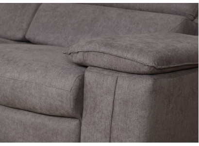 Divano angolare design a L con funzione letto in pelle e tessuto multifunzione.