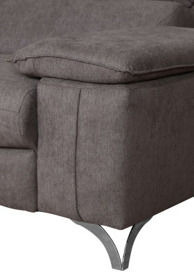 Divano angolare design a L con funzione letto in pelle e tessuto multifunzione.