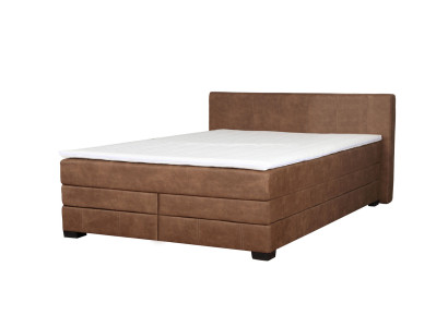 Letto imbottito Vintage Boxspring, letto matrimoniale in legno doppio da hotel
