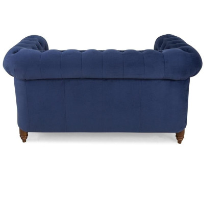 Set di divani 3+1 posti in tessuto blu classico