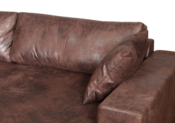 Grande divano angolare vintage xxl con cuscini per soggiorno.