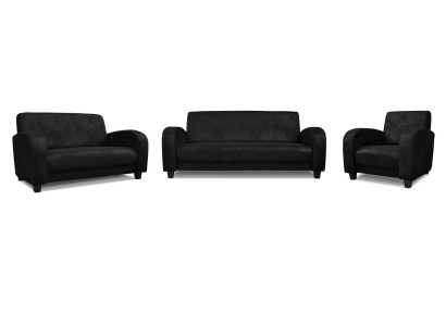 Salotto Moderno Divano in Pelle a 3 Posti con 2 Poltrone Ensemble Salotto