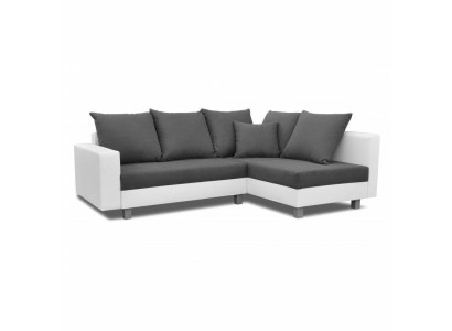 Design divano angolare a L con funzione letto tessuto imbottito nuovo