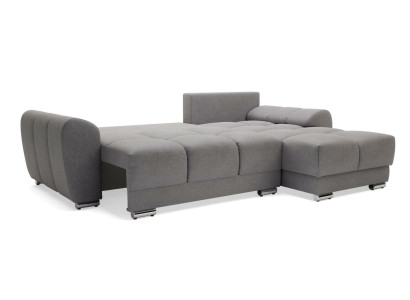 Comodo divano letto con funzione letto, divano imbottito ad angolo con chaise longue.