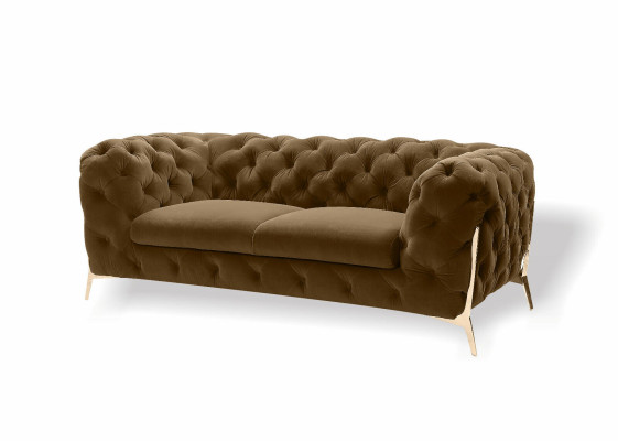 Chesterfield divano in velluto design 2 posti tessuto velluto set divani gambe d'oro
