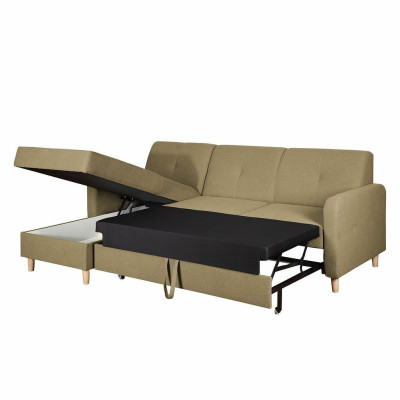 Divano angolare a L forma salotto insieme set imbottito design funzione letto moderno