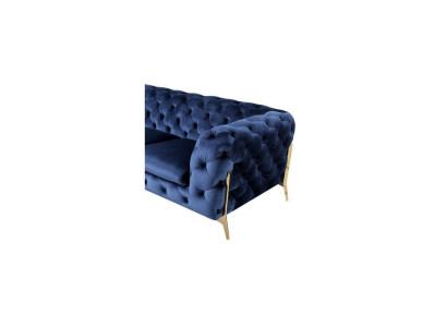 Lusso Divano a 2 posti in pelle con stoffa Chesterfield Set di divani imbottiti nuovo.
