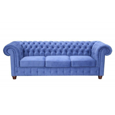 Design classico Chesterfield Big XXL divano a 3 posti in pelle tessuto divani.